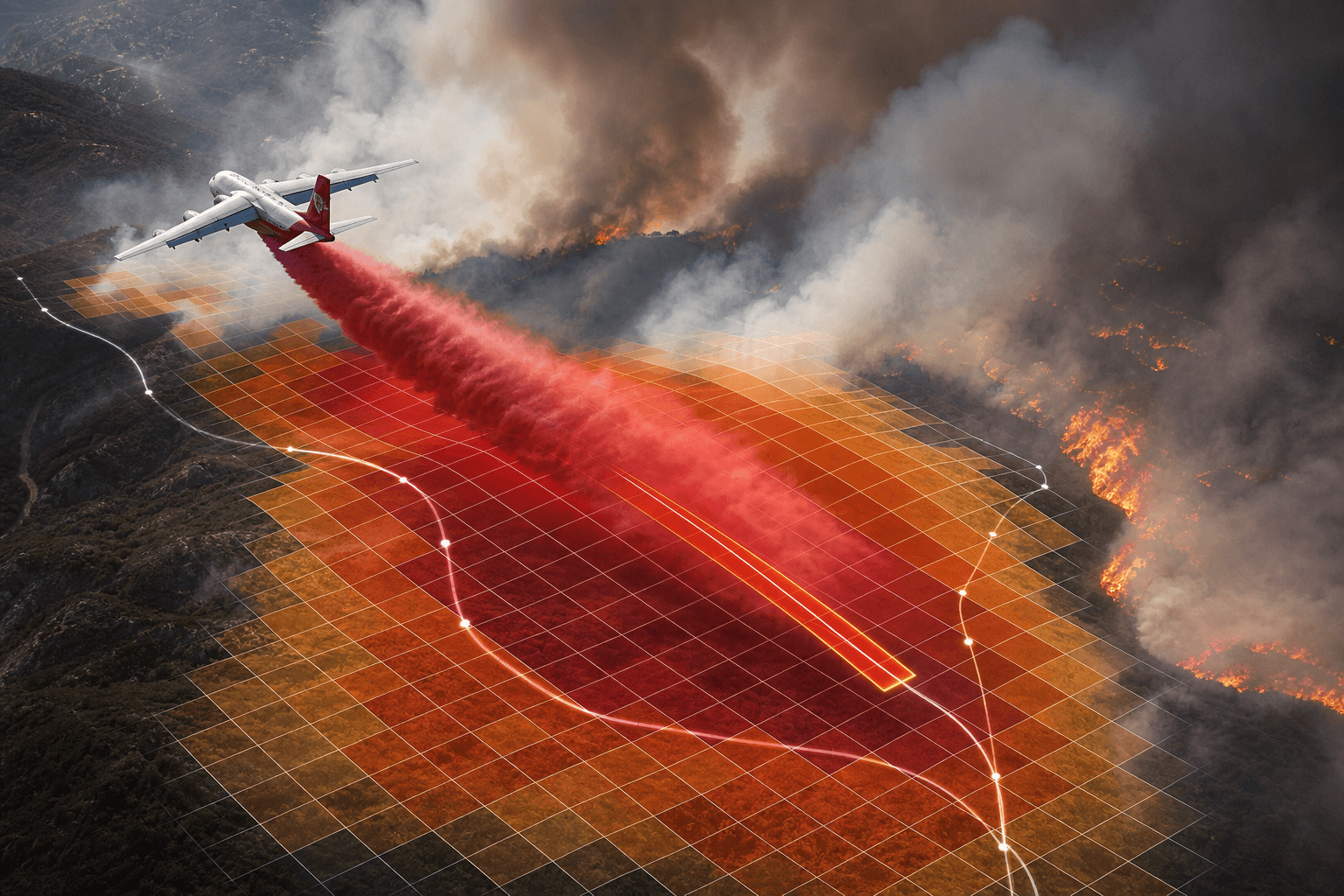 AIが空中消火の最適計画を自動生成