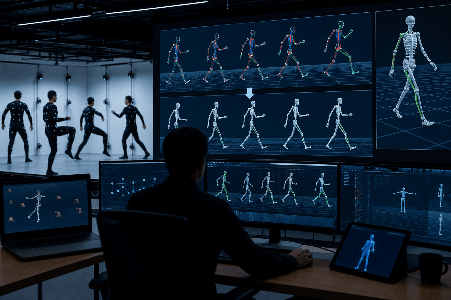 AI、複数人動作データを自動修正